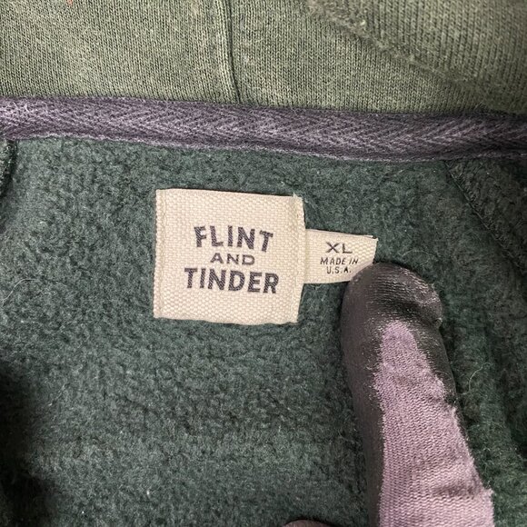Flint and Tinder 10 Year Hoodie Men's XL Green Full Zip Hooded Sweatshirt - Picture 7 of 13